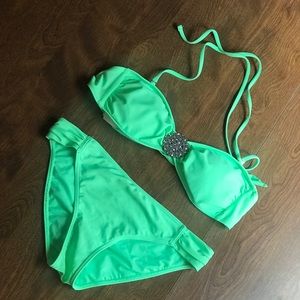 Lime green bikini